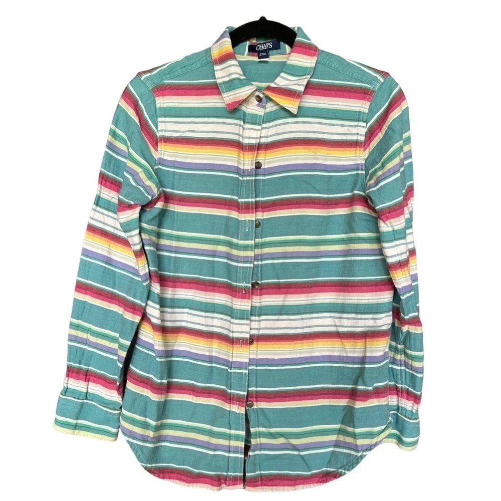Chaps vintage striped button up western long sleeve shirt